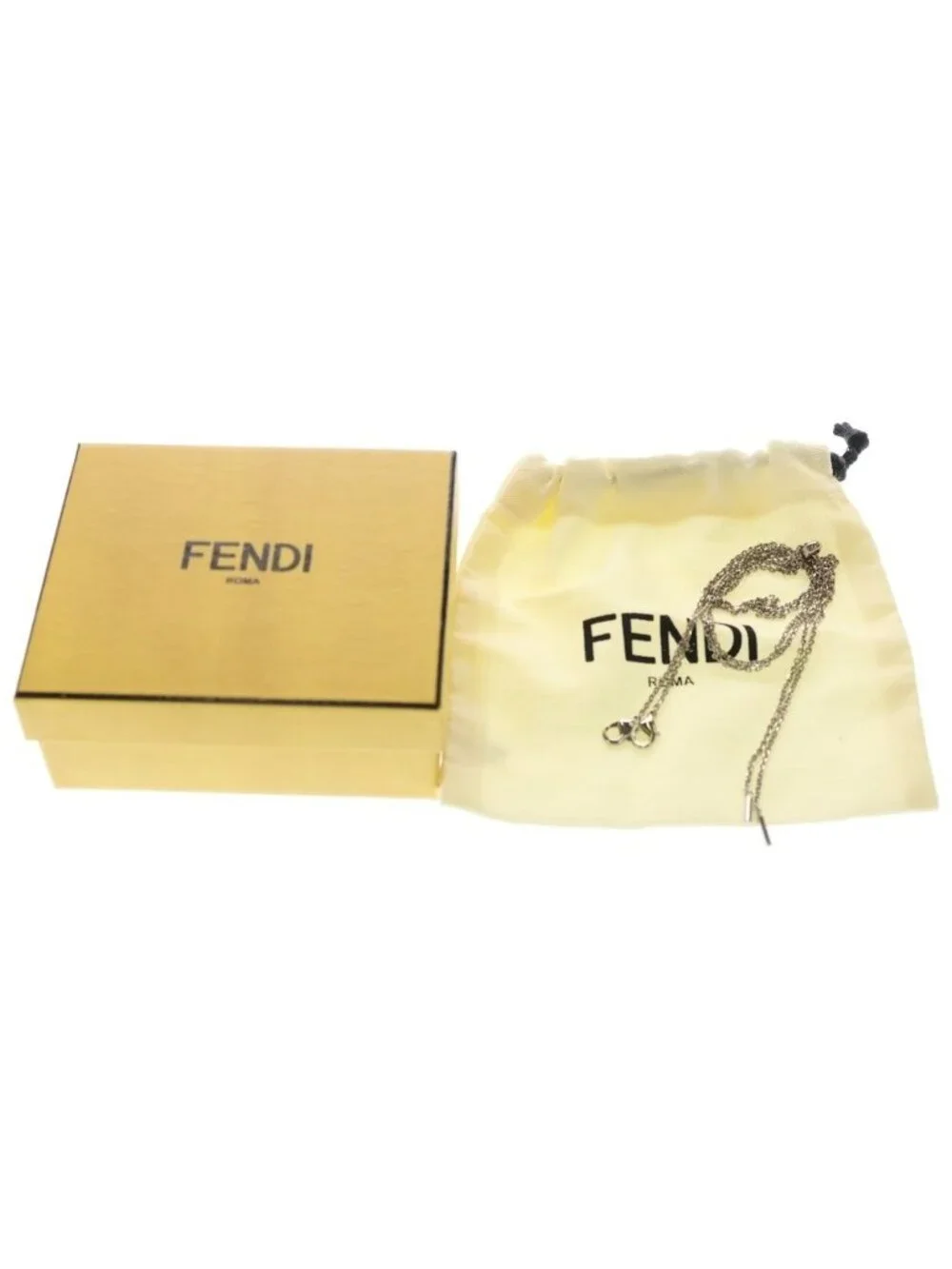 Fendi Nano Bucket Mini 2-Way Shoulder Pouch Chain Gray Ju Leather 7 Silver